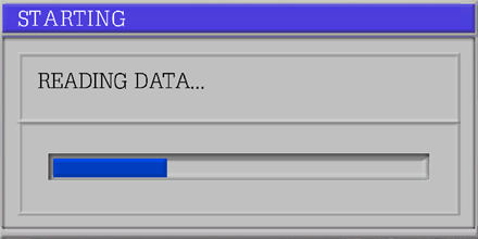 A screenshot of the loading screen from the PC game Basilisk 2000.